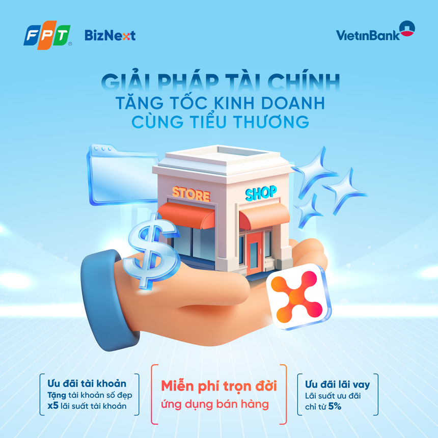 VietinBank và FPT tặng miễn phí trọn đời ứng dụng quản lý bán hàng trên điện thoại, tích hợp hóa đơn điện tử cho hộ Kl992 VIP Trang Chủ 2026