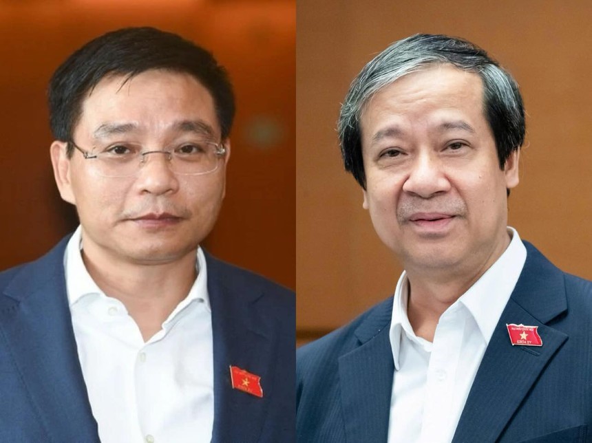 Bộ trưởng Bộ Kl991.com nạp rút nhanh Nguyễn Văn Thắng và Bộ trưởng Bộ Giáo dục và Đào tạo Nguyễn Kim Sơn (Ảnh: QH)