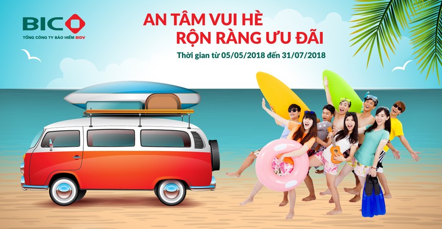BIC giảm tới 40% phí Kl99kl phiên bản hoạt động du lịch trong dịp hè 2018