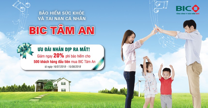 BIC giảm 20% phí Kl99kl phiên bản hoạt động BIC Tâm An 