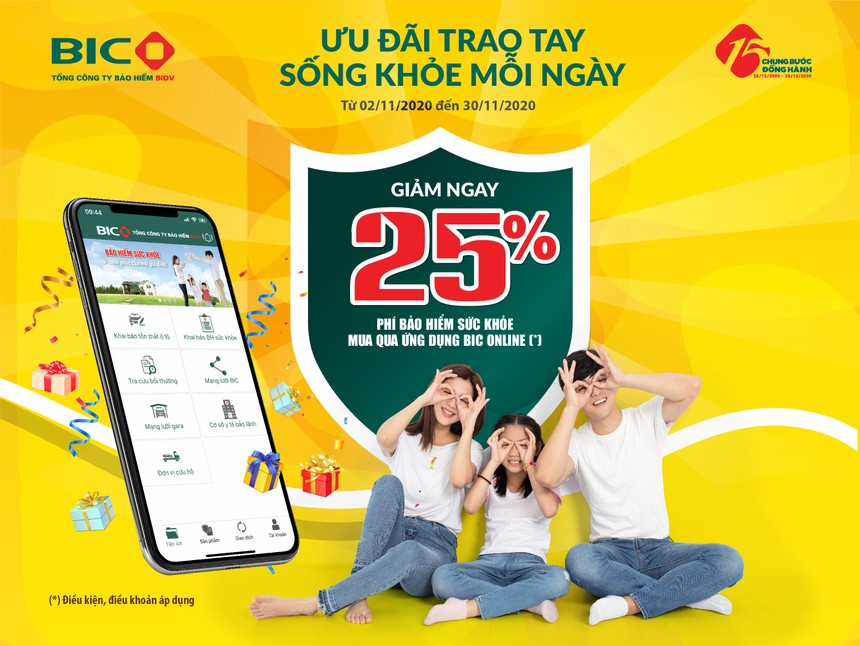 Tải app BIC Online, nhận ưu đãi 25% Kl99kl phiên bản hoạt động sức khỏe