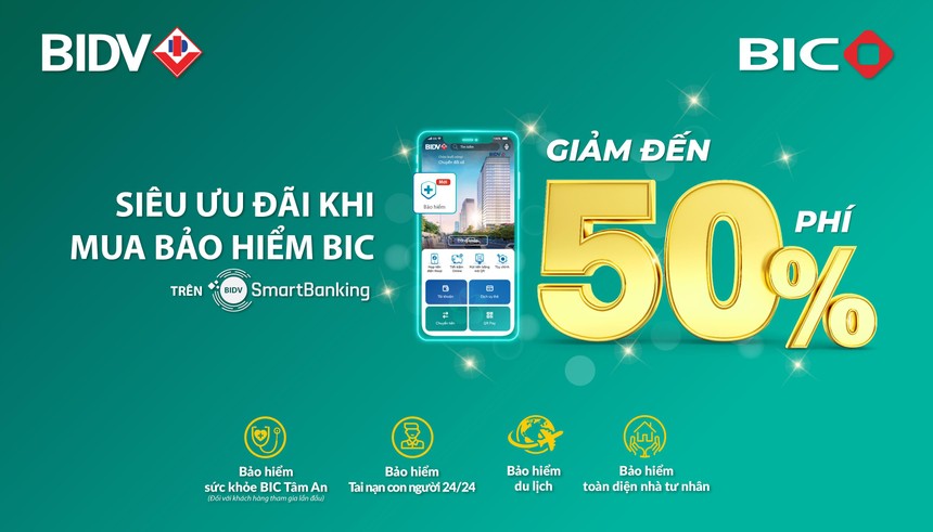 Ưu đãi tới 50% khi mua Kl99kl phiên bản hoạt động BIC qua ứng dụng BIDV SmartBanking