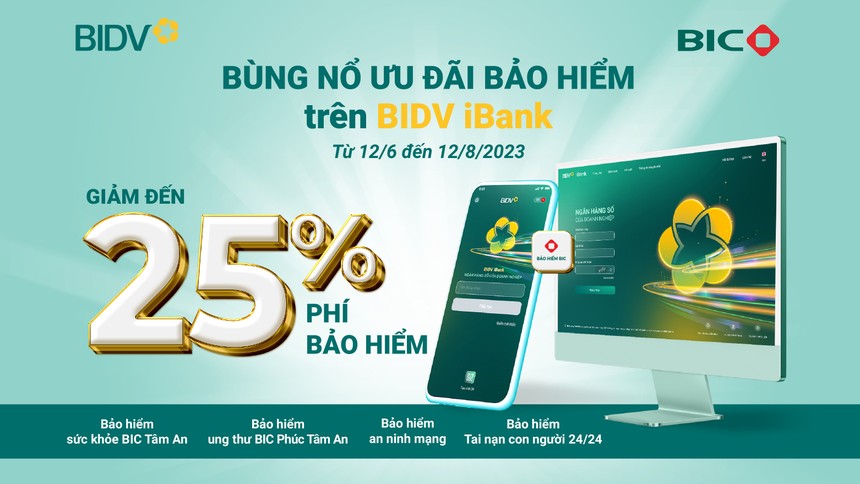 Ưu đãi tới 25% khi mua Kl99kl phiên bản hoạt động BIC qua ứng dụng omni BIDV iBank