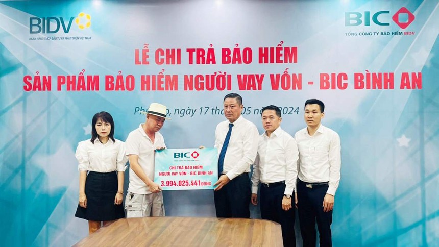 BIC chi trả gần 4 tỷ đồng quyền lợi Kl99kl phiên bản hoạt động BIC Bình An cho khách hàng tại BIDV Phú Thọ