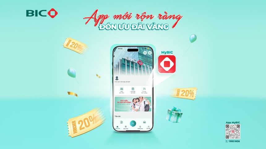 BIC tặng voucher giảm 20% phí Kl99kl phiên bản hoạt động nhân dịp ra mắt ứng dụng MyBIC