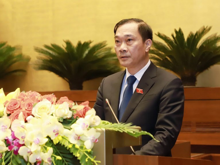 Chủ nhiệm Uỷ ban Kl992 cổng game cá cược Vũ Hồng Thanh trình bày báo cáo thẩm tra - (Ảnh VC).