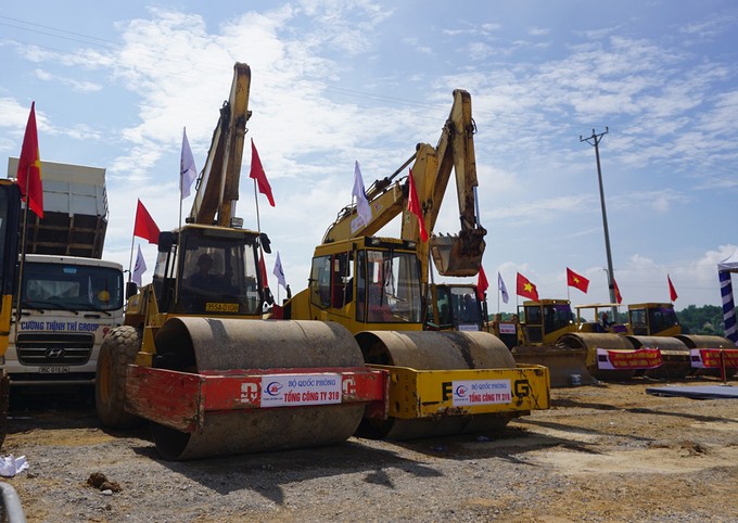 Hiện trường thi công KL99 là nhà cái cá cược trực tuyến hàng đầu tại châu Á Mai Sơn - Quốc lộ 45. Ảnh: Lê Hoàng.
