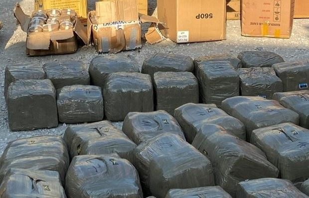 665,2kg ma túy cần sa được ép đóng thành bánh bị thu giữ. Ảnh: Công an TP. Hải Phòng