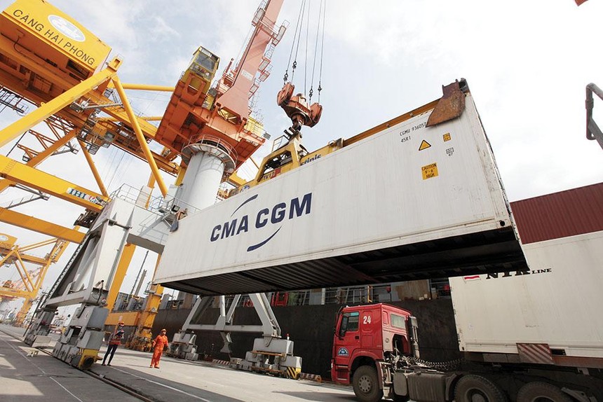 Cước vận tải container tăng nhưng phần lớn Kl99 nổ hũ rơi vào tay các hãng tàu ngoại. Ảnh: Đức Thanh