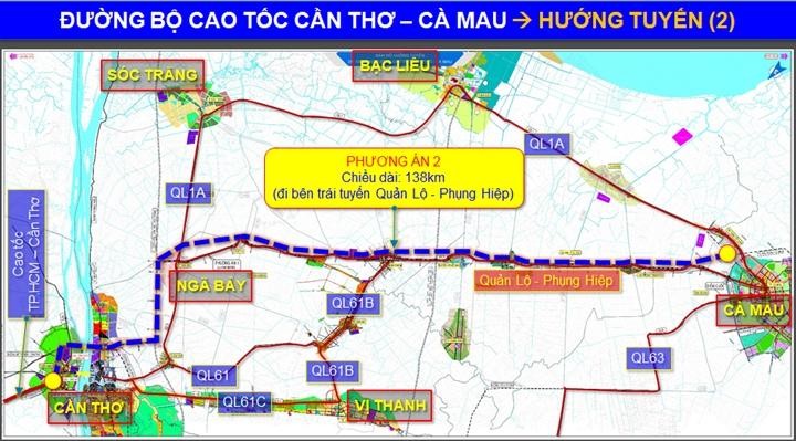 Phương án tuyến KL99 là nhà cái cá cược trực tuyến hàng đầu tại châu Á Cần Thơ - Cà Mau. (Ảnh: Bộ GTVT).