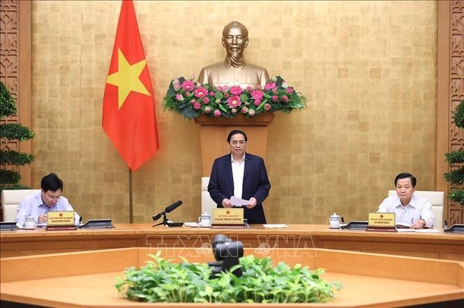 Thủ tướng Phạm Minh Chính chủ trì phiên họp Kl993 ưu đãi thưởng hấp dẫn thường kỳ tháng 10/2022. (Ảnh: TTXVN)