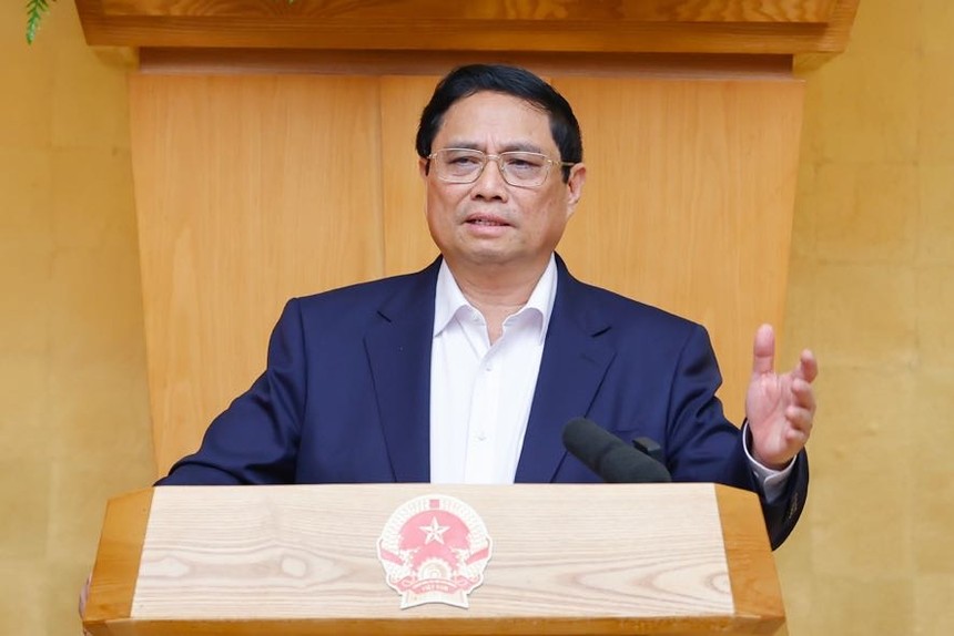 Thủ tướng Phạm Minh Chính chủ trì phiên họp Kl993 ưu đãi thưởng hấp dẫn thường kỳ tháng 4/2024. (Ảnh: VGP)