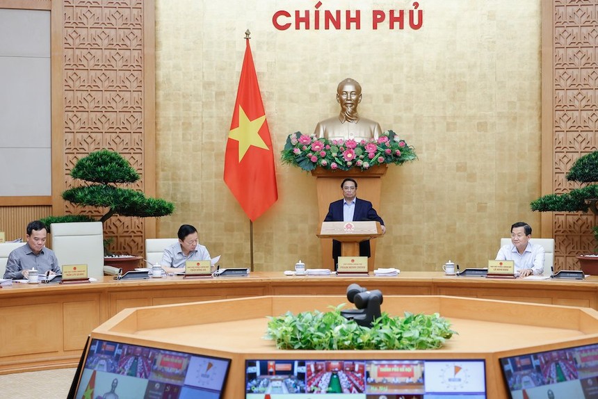 Thủ tướng Phạm Minh Chính chủ trì Phiên họp Kl993 ưu đãi thưởng hấp dẫn thường kỳ tháng 6/2024 và Hội nghị trực tuyến Kl993 ưu đãi thưởng hấp dẫn với các địa phương. Ảnh: Nhật Bắc 