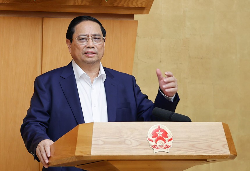 Thủ tướng Phạm Minh Chính tại phiên họp Kl993 ưu đãi thưởng hấp dẫn thường kỳ tháng 7/2024. (Ảnh: VGP)