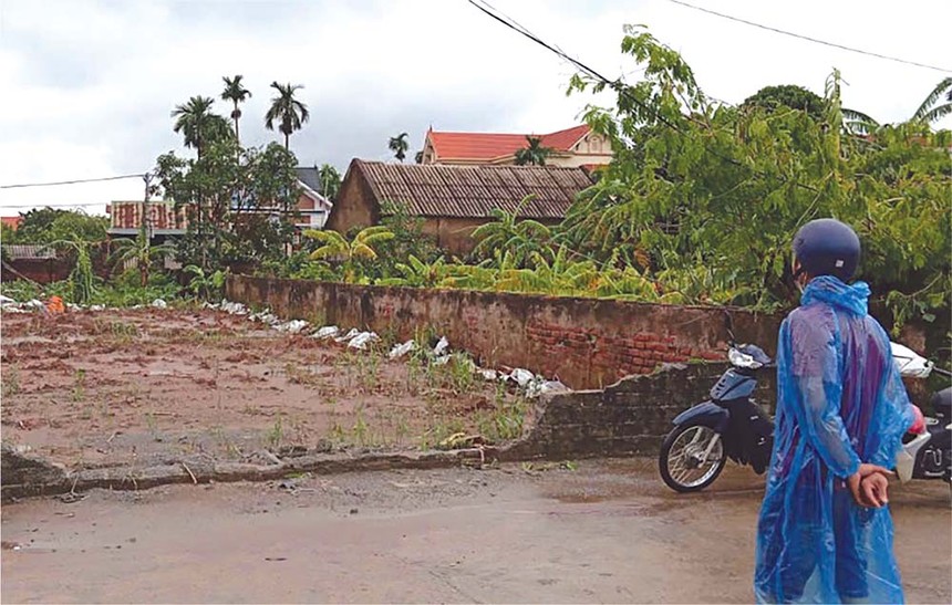 Một nhà Kl99ok phiên bản mới đội mưa để đi xem đất tại huyện Chương Mỹ. (Ảnh: Vũ Thanh)