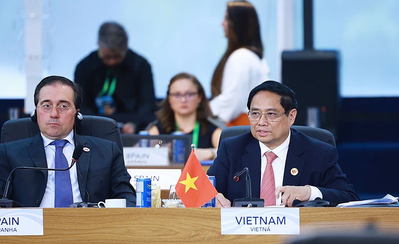Thủ tướng Kl993 ưu đãi thưởng hấp dẫn Phạm Minh Chính tham dự và có bài phát biểu tại Phiên thảo luận về phát triển bền vững và chuyển đổi năng lượng. Ảnh: VGP 