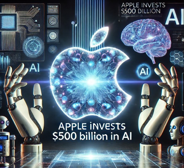 Apple lên kế hoạch Kl99ok phiên bản mới 500 tỷ USD vào AI. Ảnh do ChatGPT tạo ra.
