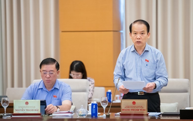 Chủ nhiệm Uỷ ban Kl992 Tham Gia Ngay và Tư pháp Hoàng Thanh Tùng phát biểu. 