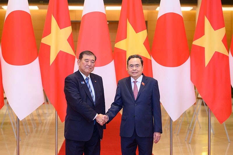 Chủ tịch Quốc hội Trần Thanh Mẫn và Thủ tướng Nhật Bản Ishiba Shigeru. Ảnh: Quốc hội 