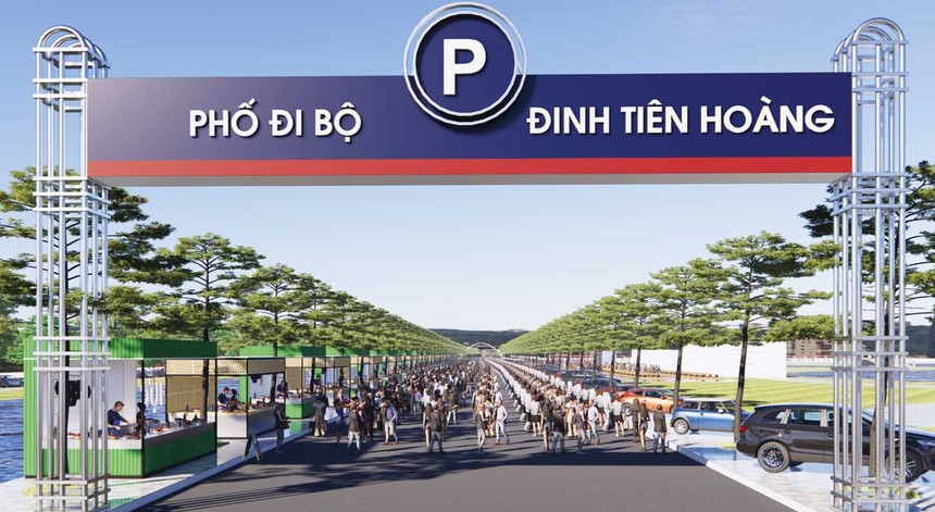 Phối cảnh phố đi bộ Đinh Tiên Hoàng