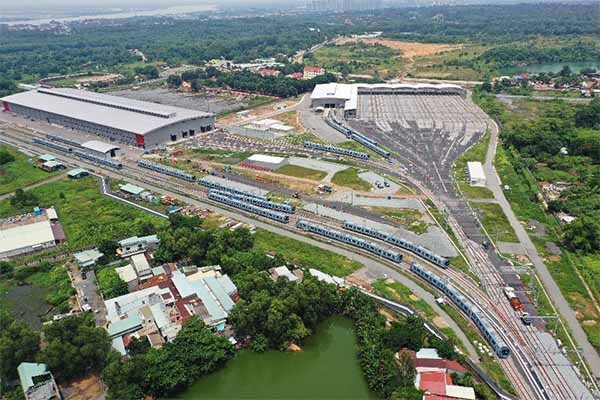 Depot Long Bình tại TP.Thủ Đức đang khai thác tuyến metro số 1 (Bến Thành - Suối Tiên). Ảnh: Lê Toàn