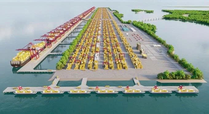 Phối cảnh Cảng trung chuyển quốc tế Cần Giờ. 