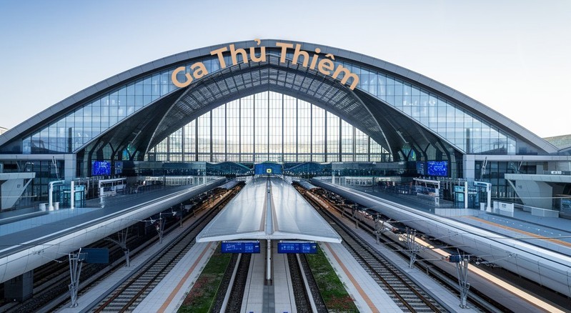 Phối cảnh ga Thủ Thiêm thuộc tuyến 99Kl.app khuyến mãi hot Thủ Thiêm - Long Thành.