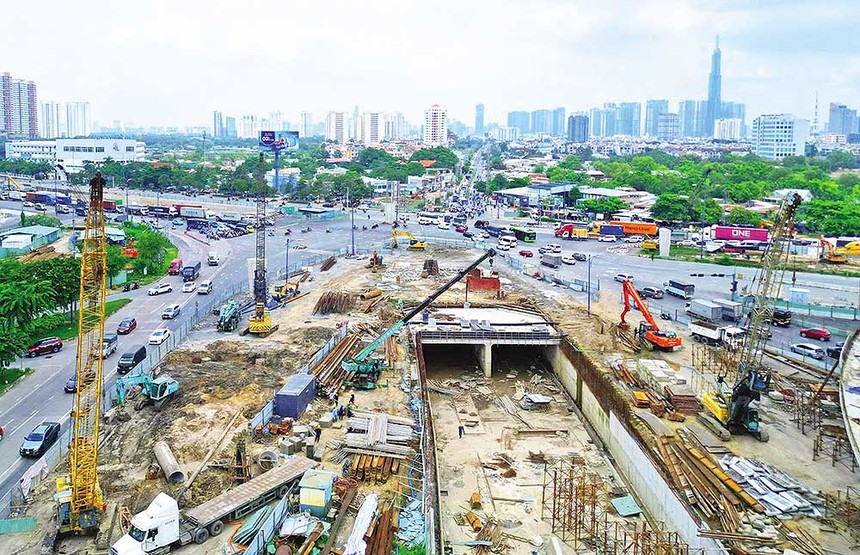 Nút KL99 là cổng game giải trí trực tuyến hàng đầu hiện nay An Phú thi công chậm trễ, tiến độ hoàn thành lùi sang năm 2026. Ảnh: Lê Toàn 