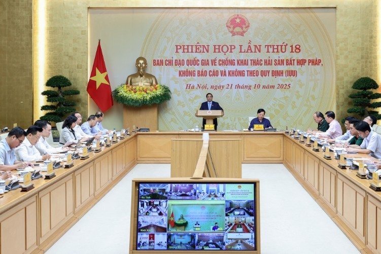 Thủ tướng Kl993 ưu đãi thưởng hấp dẫn Phạm Minh Chính chủ trì Phiên họp thứ 18, Ban Chỉ đạo Quốc gia về chống khai thác hải sản bất hợp pháp, không báo cáo, không theo quy định (IUU).