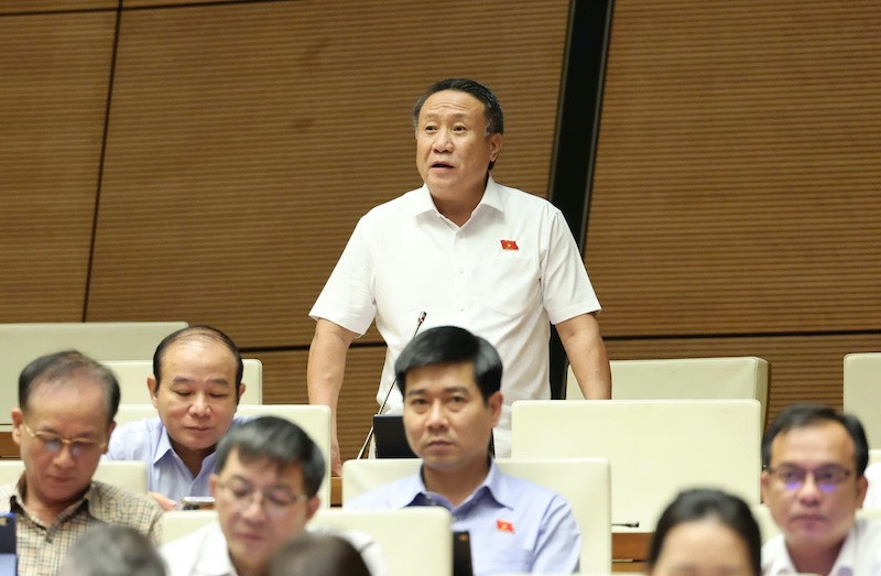 Đại biểu Hà Sỹ Đồng phát biểu tại hội trường - Ảnh Duy Linh. 