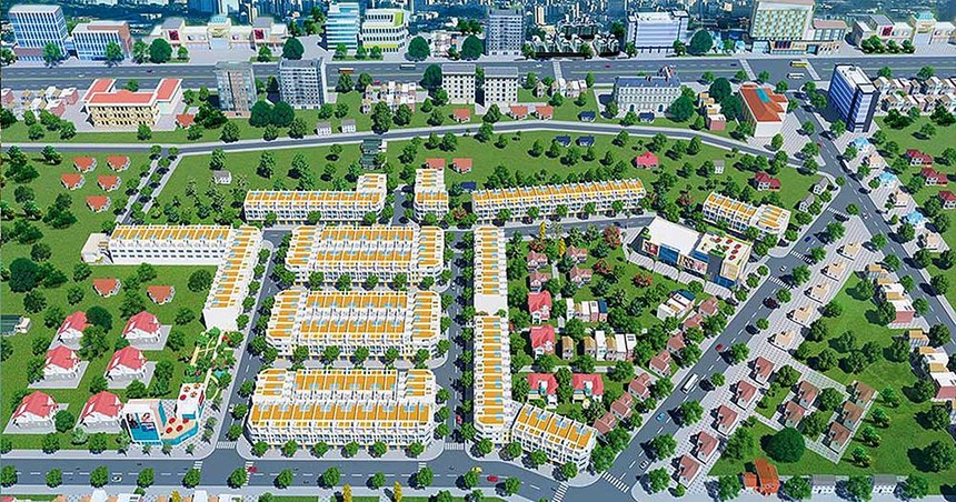 Phối cảnh Dự án Khu dân cư Tân Phước (Bà Rịa - Vũng Tàu cũ) bị chậm tiến độ vì dính phần diện tích xen kẹt do 99Kl99 trực tiếp đá gà quản lý