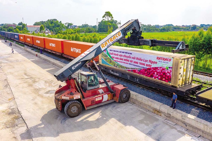 Một đoàn tàu liên vận quốc tế chở nông Kl994 nhà cái bóng đá world cup khẩu của Tổng công ty 99Kl.app khuyến mãi hot Việt Nam 