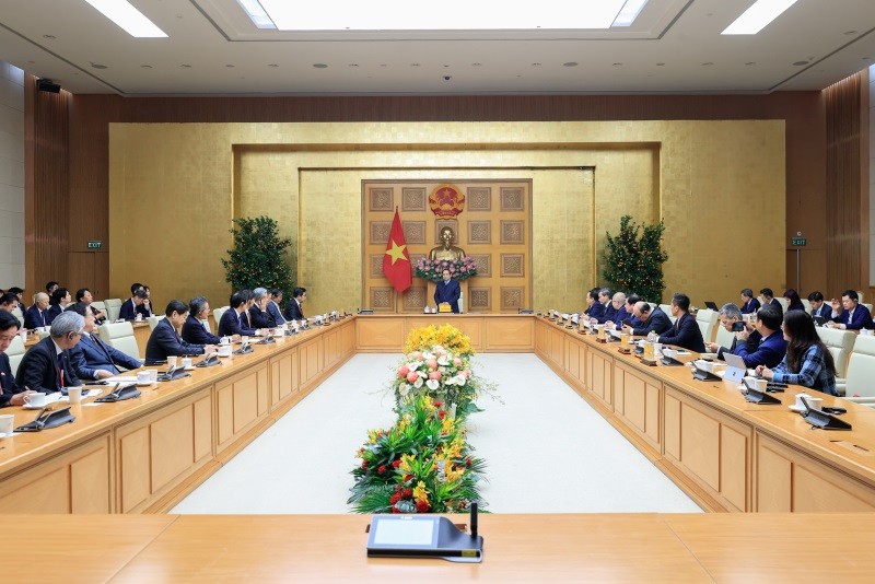 Thủ tướng Phạm Minh Chính tiếp, làm việc với đoàn các Kl991.com World Cup 2026 Chính Thức Nhật Bản đang có chuyến khảo sát tại Việt Nam do Phòng Thương mại và Công nghiệp Nhật Bản (JCCI) tổ chức - Ảnh: VGP.