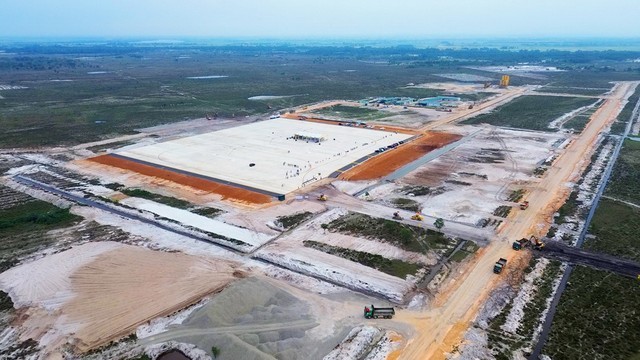 Công trường thi công Cảng hàng không Quảng Trị.