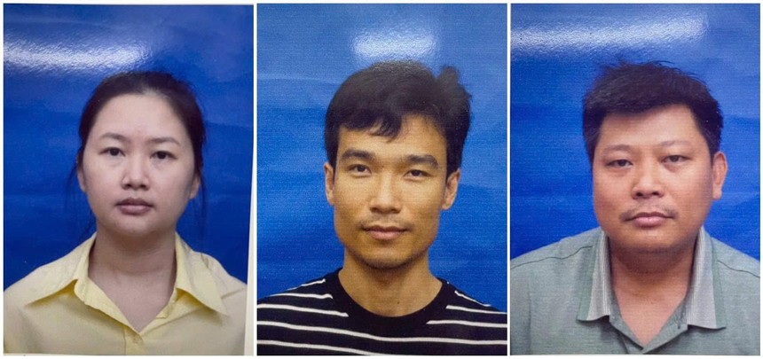 Các đối tượng vừa bị Bộ công an khởi tố bắt giam từ trái qua phải: Ngô Thị Thảo, Trần Quang Chiến, Vương Lê Vĩnh Nhân (ảnh Bộ Công an) 