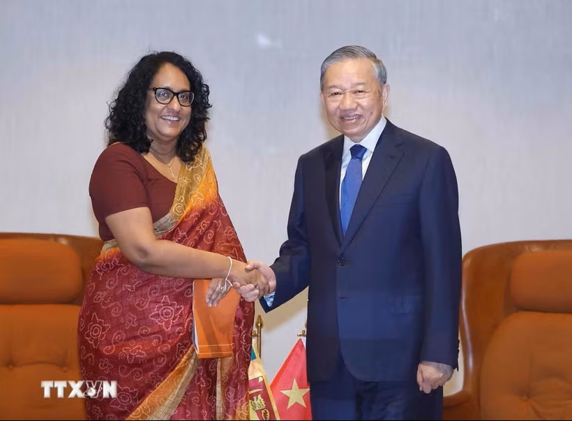 Tổng Bí thư, Chủ tịch nước Tô Lâm hội kiến Thủ tướng Sri Lanka Harini Amarasuriya. (Ảnh: Thống Nhất/TTXVN)