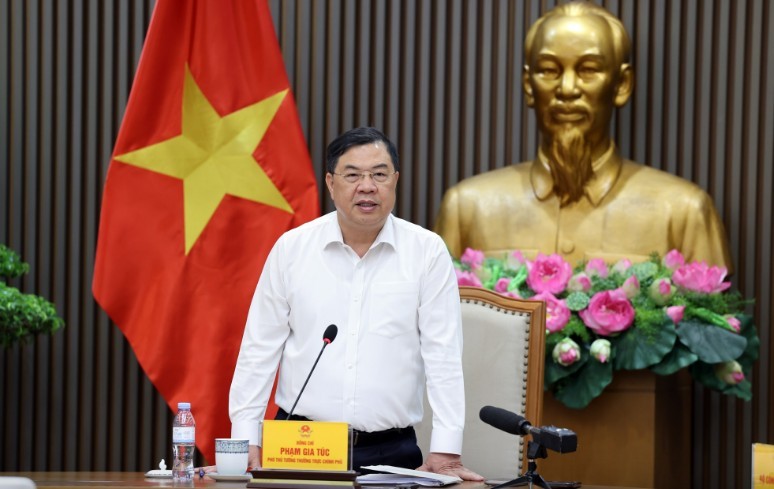 Phó Thủ tướng Thường trực Phạm Gia Túc yêu cầu bảo đảm nguồn cung, chất lượng và quyền lợi người tiêu dùng khi chuyển đổi sang xăng E10 - Ảnh: VGP.