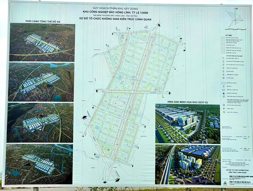 Sơ đồ tổ chức không gian kiến trúc cảnh quan KCN Bắc Hồng Lĩnh