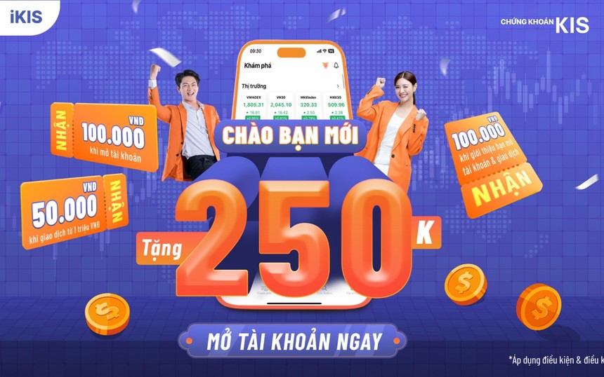 KIS triển khai ưu đãi tới 250.000 đồng cho khách hàng mở tài khoản mới