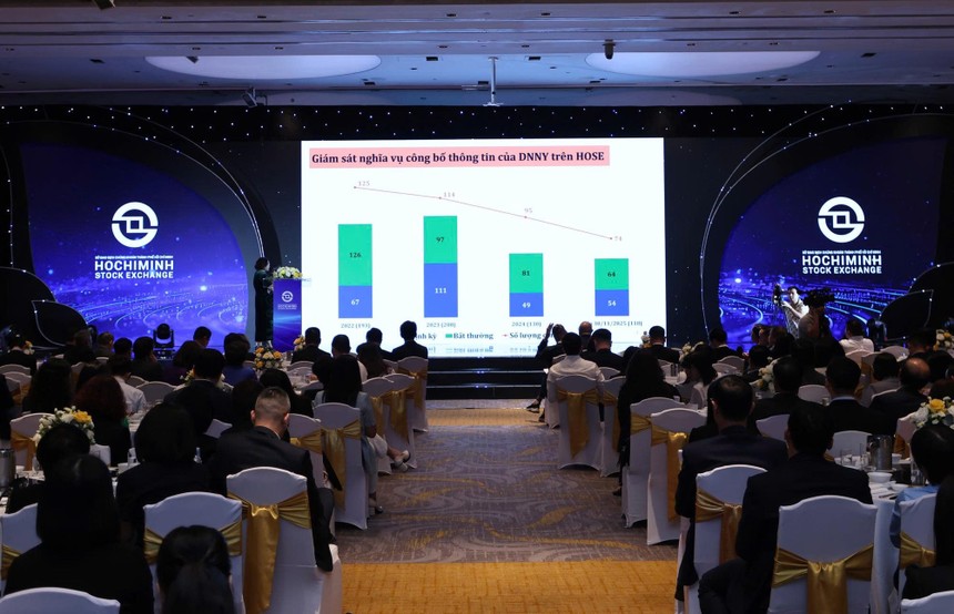 Bà Nguyễn Nam Anh, Giám đốc Phòng Quản lý Niêm yết Sở Giao dịch 99Kl99 link đăng nhập TP.HCM chia sẻ tại VLCA 2025 (Ảnh: Lê Toàn)