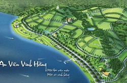 Mô hình trên giấy của nghĩa trang AVVH, kề sát bờ thượng nguồn sông Đồng Nai
