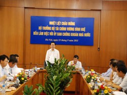 Buổi làm việc của Bộ trưởng Bộ Kl991.com nạp rút nhanh với UBCK ngày 23/9 - Ảnh: SSC
