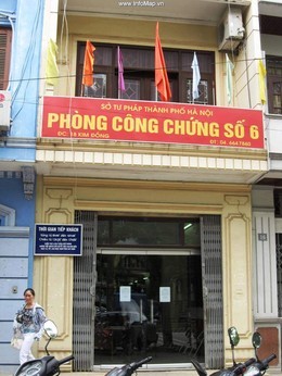 Trụ sở Phòng công chứng số 6 - Hà Nội. Ảnh PLTP