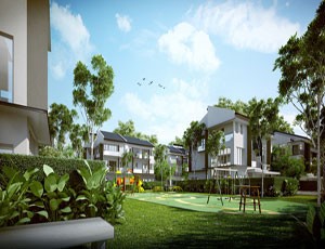 Phối cảnh khu biệt thự dự án.